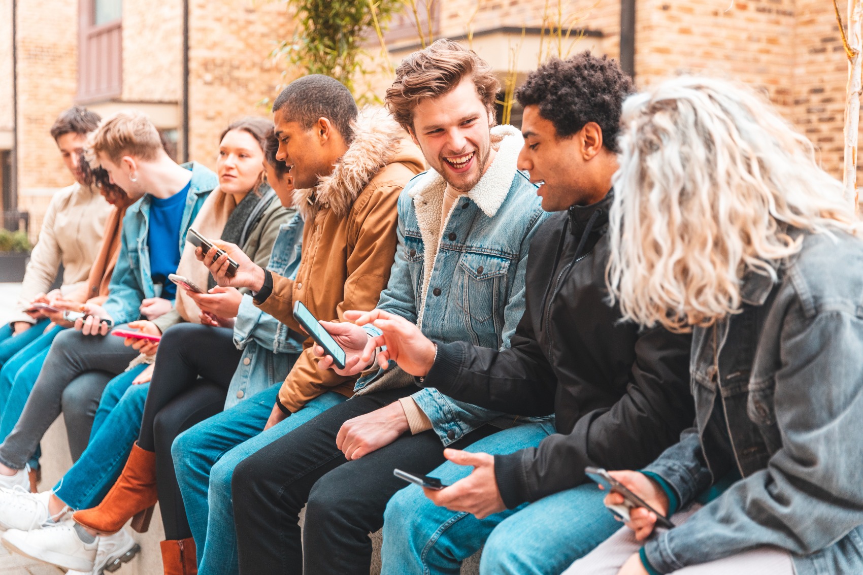 Group of young people talking
