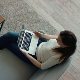 person working on a laptop