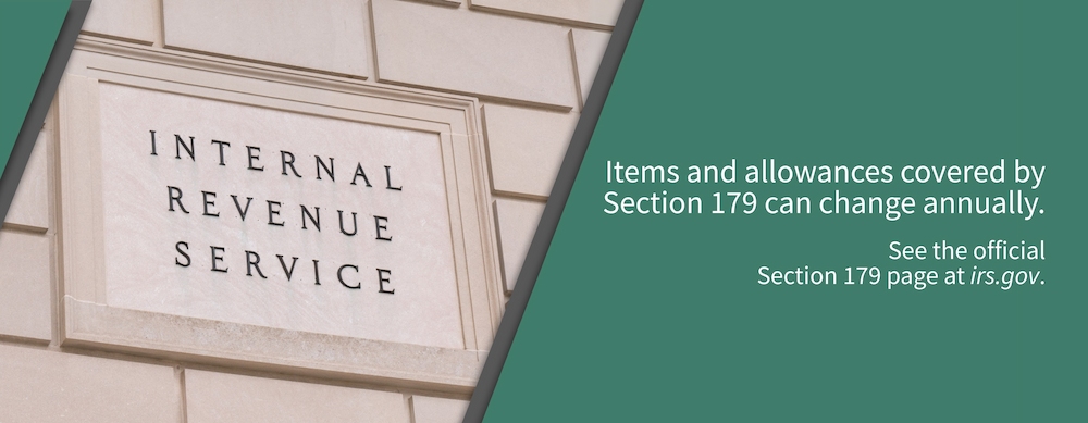 Ask your tax advisor about IRS section 179.